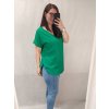 Tunika krátký rukáv dámské nadrozměr ULIVO (46/48/50 ONE SIZE) ITALSKÁ MÓDA IM722006/DR (Velikost 46/48/50, Barva zelená)
