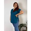 Tunika krátký rukáv dámské nadrozměr ULIVO (46/48/50 ONE SIZE) ITALSKÁ MÓDA IM722006/DR (Velikost 46/48/50, Barva zelená)
