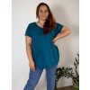 Tunika krátký rukáv dámské nadrozměr ULIVO (46/48/50 ONE SIZE) ITALSKÁ MÓDA IM722006/DR (Velikost 46/48/50, Barva zelená)