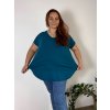 Tunika krátký rukáv dámské nadrozměr ULIVO (46/48/50 ONE SIZE) ITALSKÁ MÓDA IM722006/DR (Velikost 46/48/50, Barva zelená)