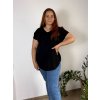 Tunika krátký rukáv dámské nadrozměr ULIVO (46/48/50 ONE SIZE) ITALSKÁ MÓDA IM722006/DR (Velikost 46/48/50, Barva zelená)