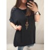 Tunika oversize krátký rukáv s přívěskem dámská nadrozměr (3XL/4XL ONE SIZE) ITALSKá MóDA IM422524/DR