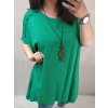 Tunika oversize krátký rukáv s přívěskem dámská nadrozměr (3XL/4XL ONE SIZE) ITALSKá MóDA IM422524/DR