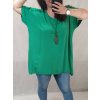 Tunika oversize krátký rukáv s přívěskem dámská nadrozměr (3XL/4XL ONE SIZE) ITALSKá MóDA IM422524/DR