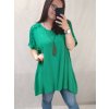 Tunika oversize krátký rukáv s přívěskem dámská nadrozměr (3XL/4XL ONE SIZE) ITALSKá MóDA IM422524/DR