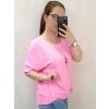 Tunika krátký rukáv s přívěskem dámská nadrozměr (2xl/3XL/4XL ONE SIZE) ITALSKÁ MÓDA IM422386/DR (Velikost 2XL/3XL, Barva růžová)