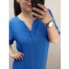 Šaty letní krátký rukáv lněné dámské nadrozměr (L/XL/2XL ONE SIZE) ITALSKÁ MÓDA IMC22444/DR (Velikost XL/2XL, Barva Černá)