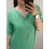 Šaty letní krátký rukáv lněné dámské nadrozměr (L/XL/2XL ONE SIZE) ITALSKÁ MÓDA IMC22444/DR (Velikost XL/2XL, Barva Černá)