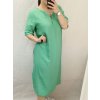 Šaty letní krátký rukáv lněné dámské nadrozměr (L/XL/2XL ONE SIZE) ITALSKÁ MÓDA IMC22444/DR (Velikost XL/2XL, Barva Černá)