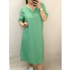Šaty letní krátký rukáv lněné dámské nadrozměr (L/XL/2XL ONE SIZE) ITALSKÁ MÓDA IMC22444/DR (Velikost XL/2XL, Barva Černá)
