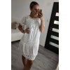 Šaty letní  krajkové krátký rukáv dámské nadrozměr (L/XLONE SIZE) ITALSKÁ MÓDA IMWD22064/DR (Velikost S/M/L, Barva bílá)