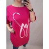 Šaty oversize krátký rukáv joy dámské nadrozměr (4XL/5XL ONE SIZE) ITALSKÁ MÓDA IM422227 (Velikost 4XL/5XL, Barva tmavě růžová)