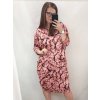 Šaty 3/4 rukáv dámské nadrozměr (3XL/4XL/5XL) POLSKÁ MÓDA PMLSF22ALLA-22/DR (Velikost 4XL/5XL, Barva červená cihlová)