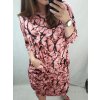 Šaty 3/4 rukáv dámské nadrozměr (3XL/4XL/5XL) POLSKÁ MÓDA PMLSF22ALLA-22/DR (Velikost 4XL/5XL, Barva červená cihlová)