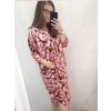 Šaty 3/4 rukáv dámské nadrozměr (3XL/4XL/5XL) POLSKÁ MÓDA PMLSF22ALLA-22/DR (Velikost 4XL/5XL, Barva červená cihlová)