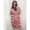 Šaty 3/4 rukáv dámské nadrozměr (3XL/4XL/5XL) POLSKÁ MÓDA PMLSF22ALLA-22/DR (Velikost 4XL/5XL, Barva červená cihlová)