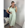 Šaty oversize s kapucí lněné krátký rukáv dámská nadrozměr (L/XL/2XL ONE SIZE) ITALSKá MóDA IM522181 (Velikost XL/2XL, Barva žlutá)