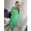 Šaty oversize s kapucí lněné krátký rukáv dámská nadrozměr (L/XL/2XL ONE SIZE) ITALSKá MóDA IM522181 (Velikost XL/2XL, Barva žlutá)