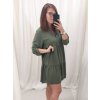 Šaty oversize volnočasové 3/4 rukáv dámské nadrozměr (XL/2XL ONE SIZE) ITALSKÁ MÓDA IMD22440/DR (Velikost XL/2XL, Barva béžová)