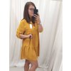 Šaty oversize volnočasové 3/4 rukáv dámské nadrozměr (XL/2XL ONE SIZE) ITALSKÁ MÓDA IMD22440/DR (Velikost XL/2XL, Barva béžová)