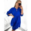 Šaty oversize volnočasové 3/4 rukáv dámské nadrozměr (XL/2XL ONE SIZE) ITALSKÁ MÓDA IMD22440/DR (Velikost XL/2XL, Barva béžová)