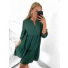 Šaty oversize volnočasové 3/4 rukáv dámské nadrozměr (XL/2XL ONE SIZE) ITALSKÁ MÓDA IMD22440/DR (Velikost XL/2XL, Barva béžová)