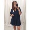 Šaty oversize volnočasové 3/4 rukáv dámské nadrozměr (XL/2XL ONE SIZE) ITALSKÁ MÓDA IMD22440/DR (Velikost XL/2XL, Barva béžová)
