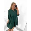 Šaty oversize volnočasové 3/4 rukáv dámské nadrozměr (XL/2XL ONE SIZE) ITALSKÁ MÓDA IMD22440/DR (Velikost XL/2XL, Barva béžová)