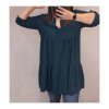 Šaty oversize volnočasové 3/4 rukáv dámské nadrozměr (XL/2XL ONE SIZE) ITALSKÁ MÓDA IMD22440/DR (Velikost XL/2XL, Barva béžová)