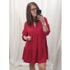 Šaty oversize volnočasové 3/4 rukáv dámské nadrozměr (XL/2XL ONE SIZE) ITALSKÁ MÓDA IMD22440/DR (Velikost XL/2XL, Barva béžová)