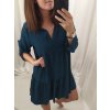 Šaty oversize volnočasové 3/4 rukáv dámské nadrozměr (XL/2XL ONE SIZE) ITALSKÁ MÓDA IMD22440/DR (Velikost XL/2XL, Barva béžová)