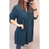 Šaty oversize volnočasové 3/4 rukáv dámské nadrozměr (XL/2XL ONE SIZE) ITALSKÁ MÓDA IMD22440/DR (Velikost XL/2XL, Barva béžová)