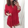 Šaty oversize volnočasové 3/4 rukáv dámské nadrozměr (XL/2XL ONE SIZE) ITALSKÁ MÓDA IMD22440/DR (Velikost XL/2XL, Barva béžová)
