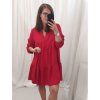 Šaty oversize volnočasové 3/4 rukáv dámské nadrozměr (XL/2XL ONE SIZE) ITALSKÁ MÓDA IMD22440/DR (Velikost XL/2XL, Barva béžová)