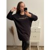 Šaty flaušové dlouhý rukáv dámské nadrozměr (3XL/4XL ONE SIZE) ITALSKá MóDA IM422BOLANA/DR (Velikost 3XL/4XL, Barva Černá)