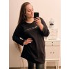Šaty flaušové dlouhý rukáv dámské nadrozměr (3XL/4XL ONE SIZE) ITALSKá MóDA IM422BOLANA/DR (Velikost 3XL/4XL, Barva Černá)