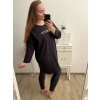 Šaty flaušové dlouhý rukáv dámské nadrozměr (3XL/4XL ONE SIZE) ITALSKá MóDA IM422BOLANA/DR (Velikost 3XL/4XL, Barva Černá)