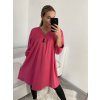 Šaty sametové se zipem dlouhý rukáv dámské nadrozměr (XL/2XL/3XL ONE SIZE) ITALSKá MóDA IM4221270/DR