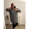 Kabát na zip s kapucí dlouhý rukáv dámská nadrozměr (2XL/3XL ONE SIZE) ITALSKÁ MÓDA IM4221261/DR
