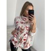 tunika dlouhý rukáv  s kapucí dámské (uni M/L) ITALSKá MóDA IMB22CHRISTMAS/DR (Velikost M/L, Barva béžová)