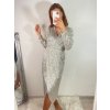 Šaty elegantní třpytivé flitrové dlouhý rukáv dámské (S/M ONE SIZE) ITALSKÁ MÓDA IMWGS223661/UL (Velikost S/M/L, Barva béžová)