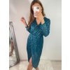 Šaty elegantní třpytivé flitrové dlouhý rukáv dámské (S/M ONE SIZE) ITALSKÁ MÓDA IMWGS223661/UL (Velikost S/M/L, Barva béžová)