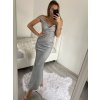 Šaty dlouhé elegantní společenské třpytivé carmen dámské (S/M ONE SIZE) ITALSKÁ MÓDA IMM2251196/DUR (Velikost S/M/L, Barva béžová)