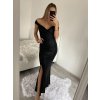 Šaty dlouhé elegantní společenské třpytivé carmen dámské (S/M ONE SIZE) ITALSKÁ MÓDA IMM2251196/DUR (Velikost S/M/L, Barva béžová)