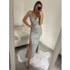 Šaty dlouhé elegantní společenské třpytivé carmen dámské (S/M ONE SIZE) ITALSKÁ MÓDA IMM2251196/DUR (Velikost S/M/L, Barva béžová)
