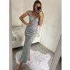 Šaty dlouhé elegantní společenské třpytivé carmen dámské (S/M ONE SIZE) ITALSKÁ MÓDA IMM2251196/DUR (Velikost S/M/L, Barva béžová)