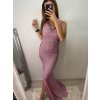 Šaty dlouhé elegantní společenské třpytivé carmen dámské (S/M ONE SIZE) ITALSKÁ MÓDA IMM2251196/DUR (Velikost S/M/L, Barva béžová)