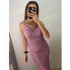 Šaty dlouhé elegantní společenské třpytivé carmen dámské (S/M ONE SIZE) ITALSKÁ MÓDA IMM2251196/DUR (Velikost S/M/L, Barva béžová)