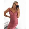 Šaty dlouhé elegantní společenské třpytivé carmen dámské (S/M ONE SIZE) ITALSKÁ MÓDA IMM2251196/DUR (Velikost S/M/L, Barva béžová)