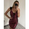 Šaty elegantní třpytivé s flitry na ramínka dámské (S/M ONE SIZE) ITALSKá MóDA IMM22LS25948/DU